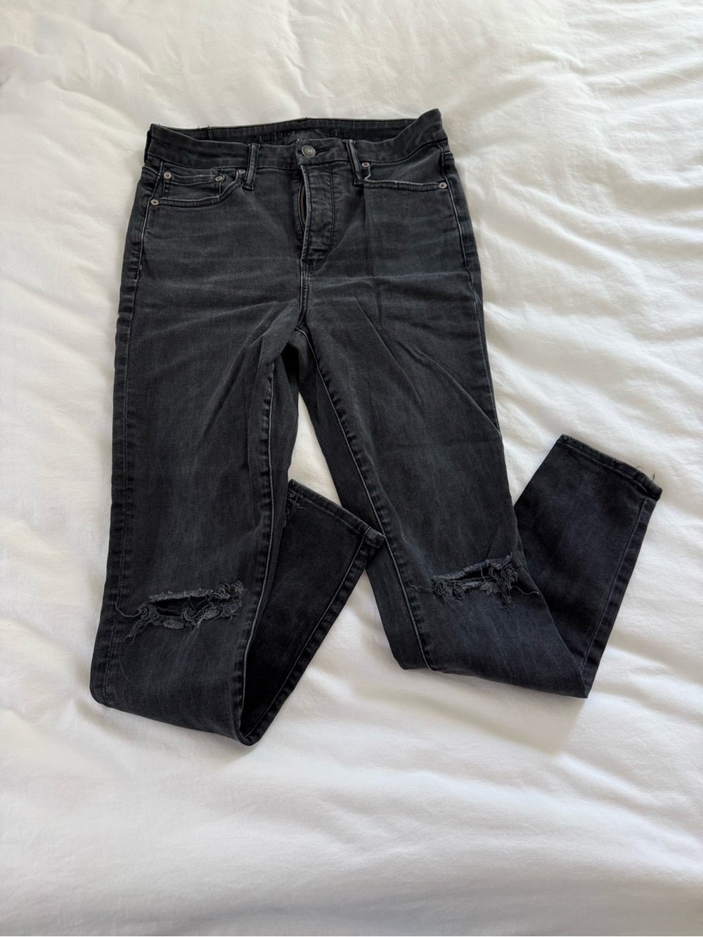 American Eagle Outfitters Black Ripped Skinny Jeans